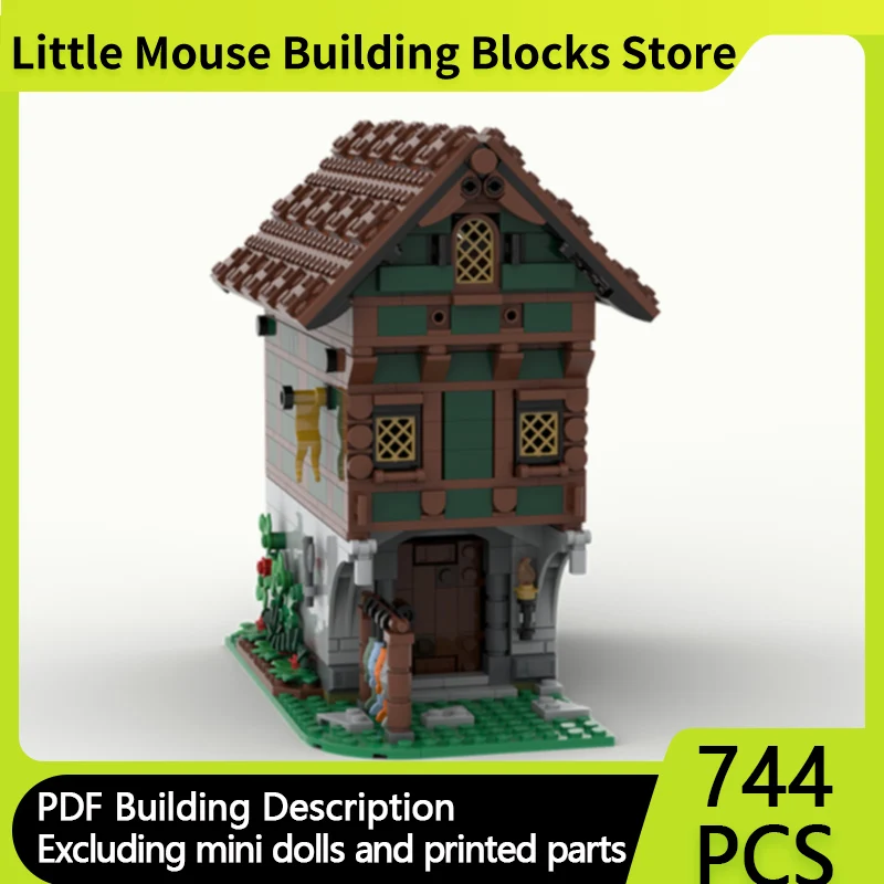 

Medieval Castle Model MOC Building Bricks Fisherman's House Modular Technology Gifts Holiday Assemble Children Toys Suit