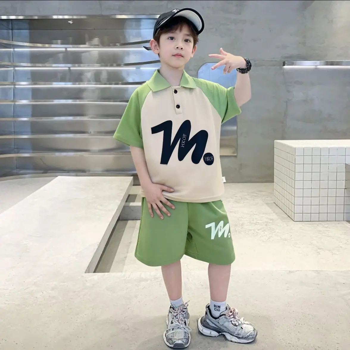 

Комплект рубашки поло для юниоров, верхняя и нижняя одежда, 2024, детская одежда для мальчиков, летняя одежда в Корейском стиле для мальчиков, для мальчиков, для детей, на открытом воздухе, для дома