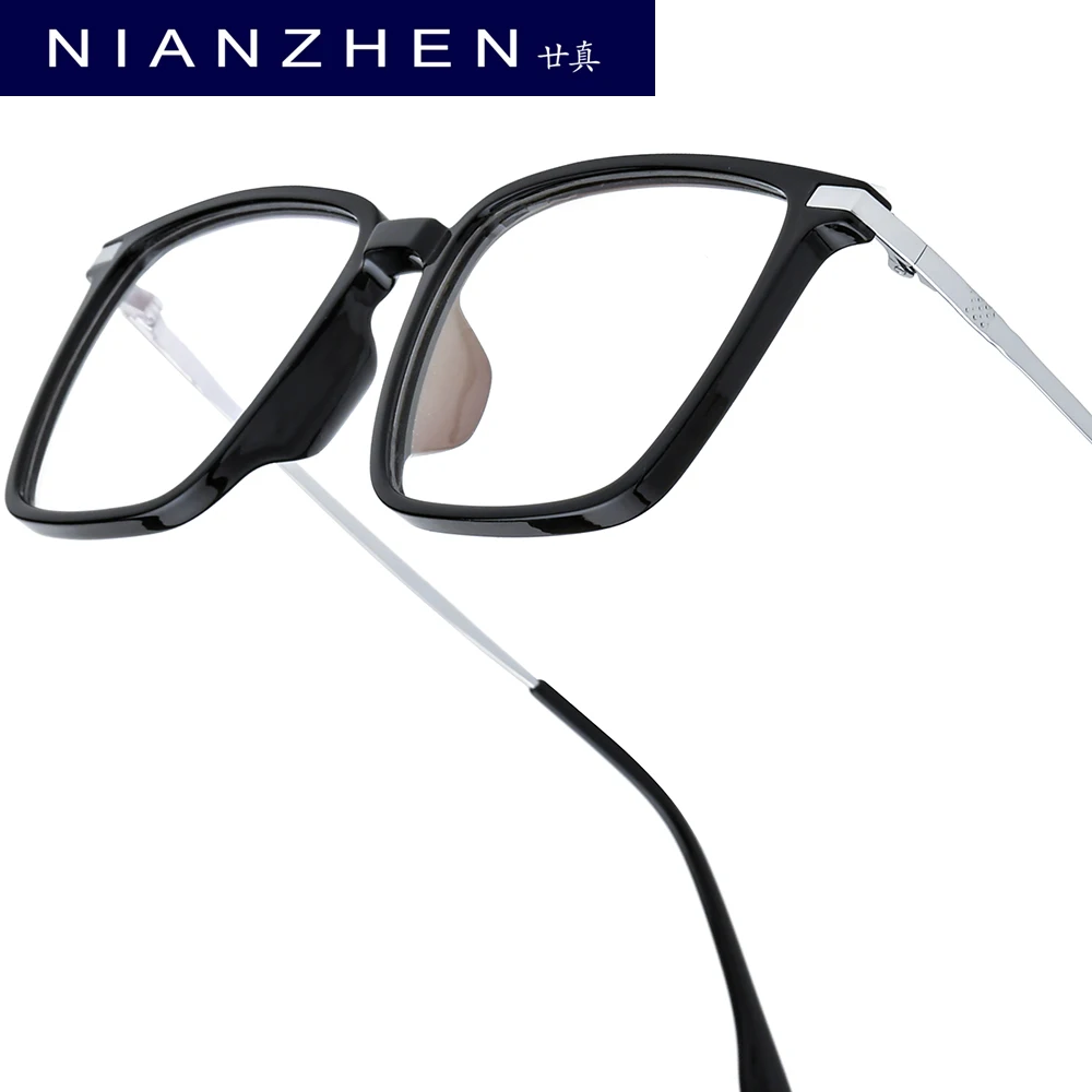 

NIANZHEN TR90 Eyeglasses Men Square Brand Design Glasses Frame Women Retro Vintage Ultralight-Weight Eyewear Spectacles 5042