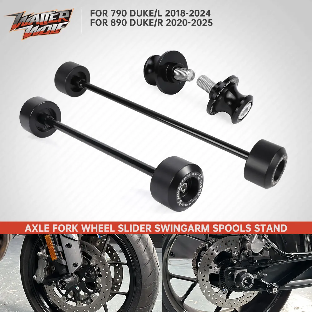 

2025 For DUKE 790 890 Front Fork Axle Wheel Sliders Rear Swingarm Spools Stand Crash Slider For 790 Duke /L 890 Duke/R 2018-2024