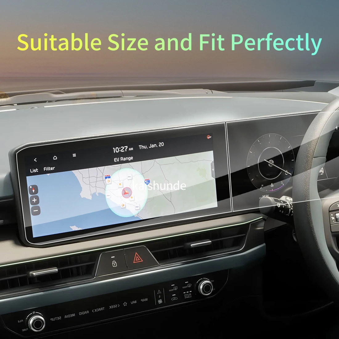 Car Stickers Meters Protector For 26 KIA Stonic RHD Tempered Glass Protective Film Display Navigation Vehicle
