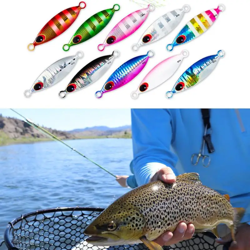 빛나는 금속 지그 스푼 루어 60g 낚시 하드 인공 바이오닉스 미끼 참치 배스 바닷물 슬로우 지깅 낚시 도구