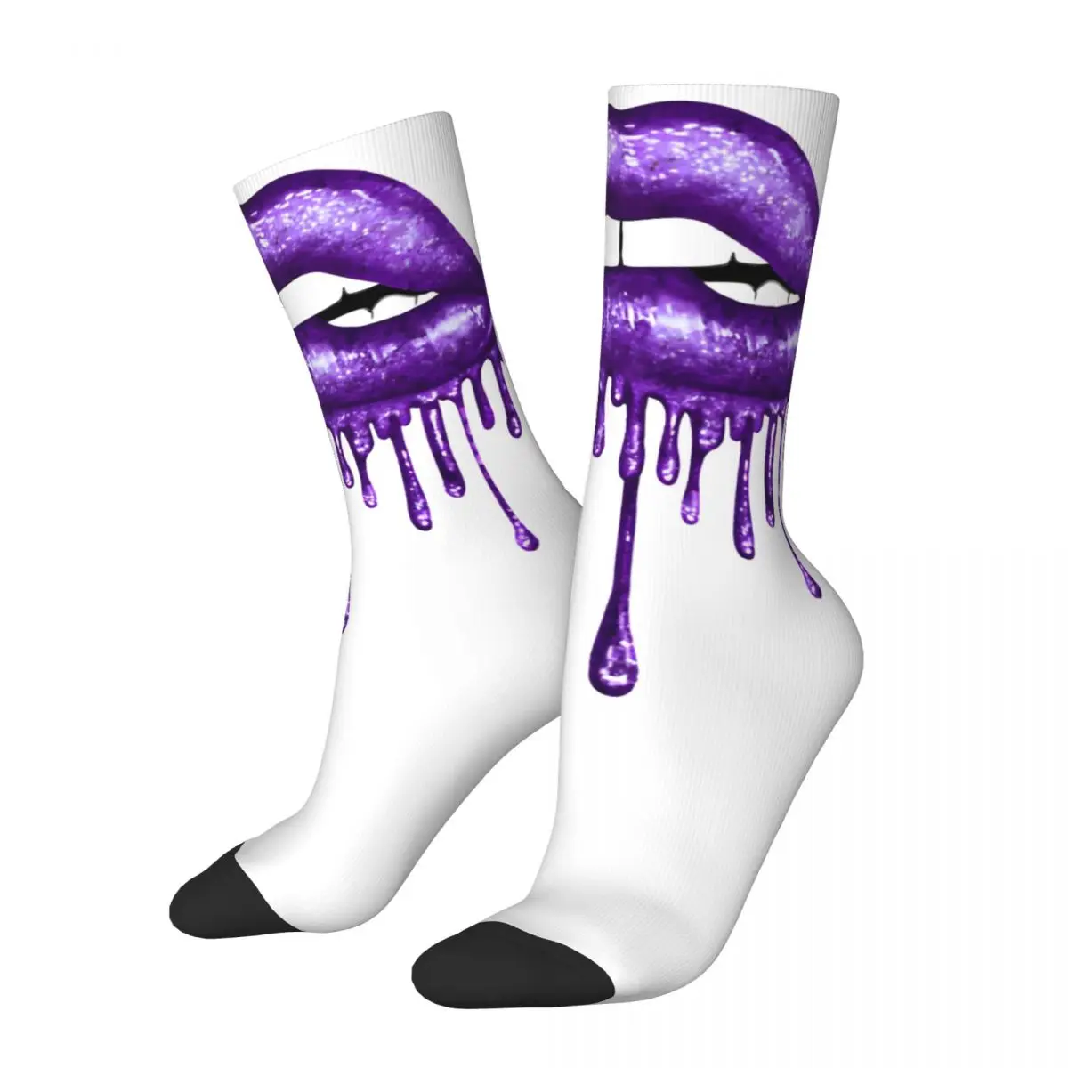 Drip Deep Purple Socks Autumn Rock Band Stockings Kawaii Couple Soft Socks Pattern Climbing Non Slip Socks