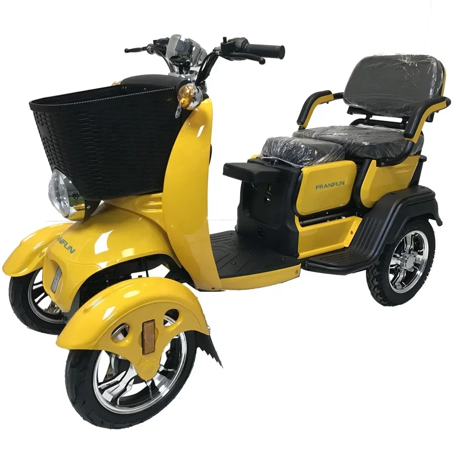 New energy 60V lead battery 800W Three seater electric vehicle 4 wheels E-scooter for Elderly couples