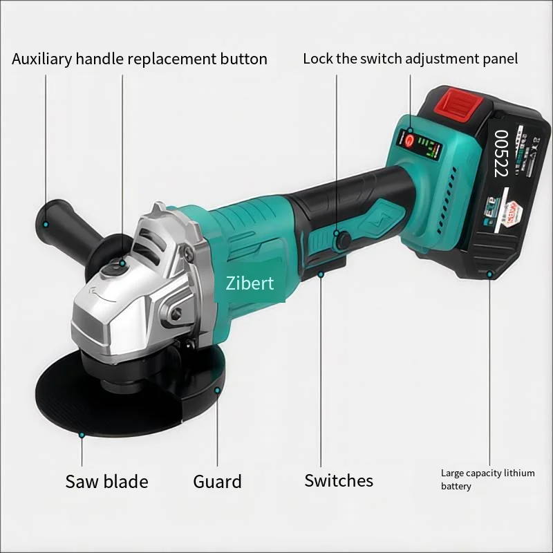 Lithium Battery Brushless Four Piece Set Electric Hammer Impact Drill Angle Grinder Electric Drill Wrench Electric Tool   323