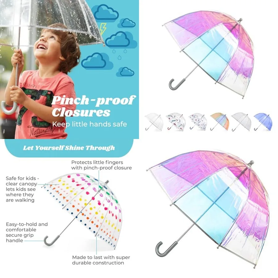 

Pinch Proof Bubble Umbrella with Enhanced Visibility