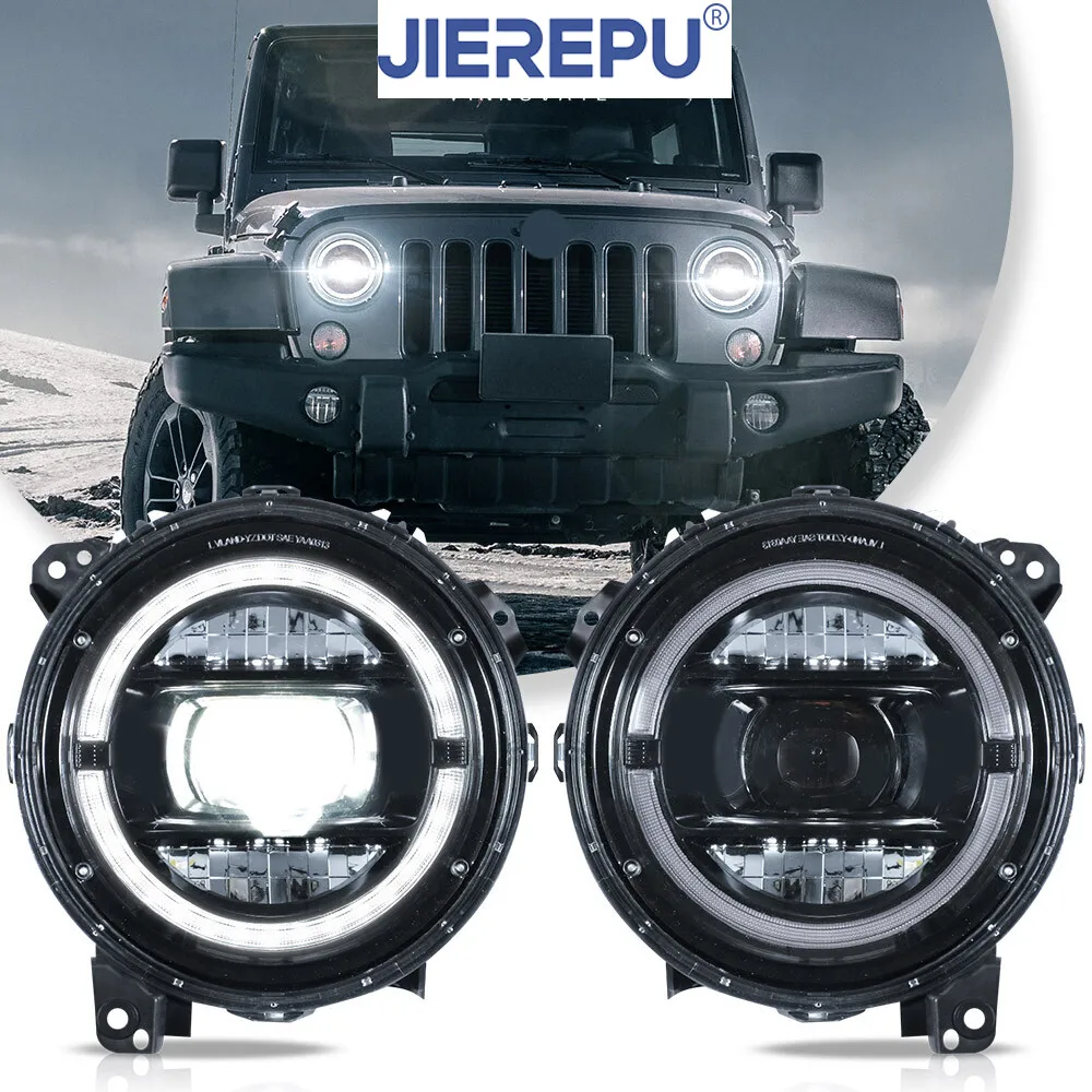 

1Pair Turn Signal FULL LED Headlights For 2018-2024 Jeep Wrangler W/Startup Animation