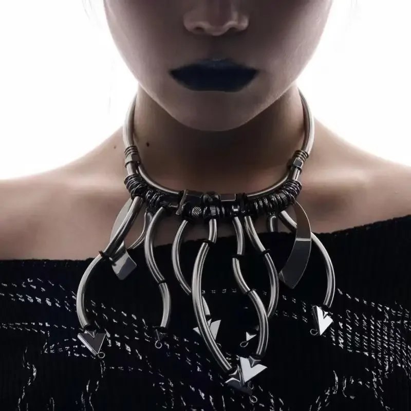 Avant-Garde Handmade Beaded Necklace No Future Rhapsody Original Design Personality Trendy Neck Accessory For Men Women