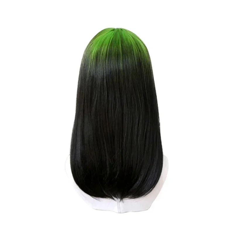 Coslan 50cm Anime Bad Guy Billie Long Green Black Ombre Straight Wig Synthetic Hair American Cosplay Singer Party Wigs Wig Ca