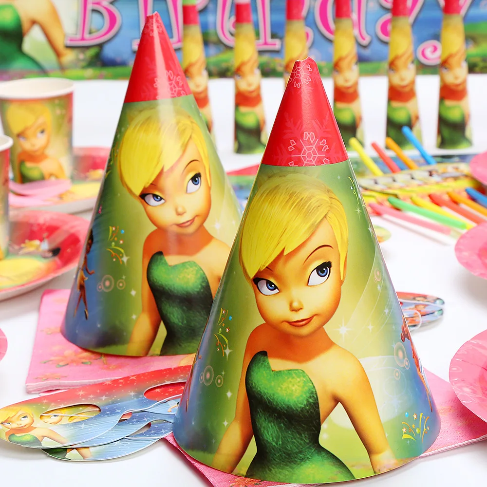 Disney Tinkerbell Bell Princess Disposable Plate Cup Straw Napkin Tablecloth Balloon Girl Baby Shower Birthday Party Decoration