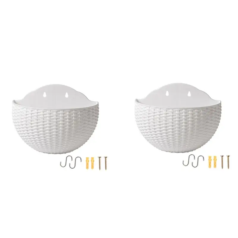 

A67P-Large Balcony Hanging Plastic Pot Succulent Flower Pot Rattan Flower Pot