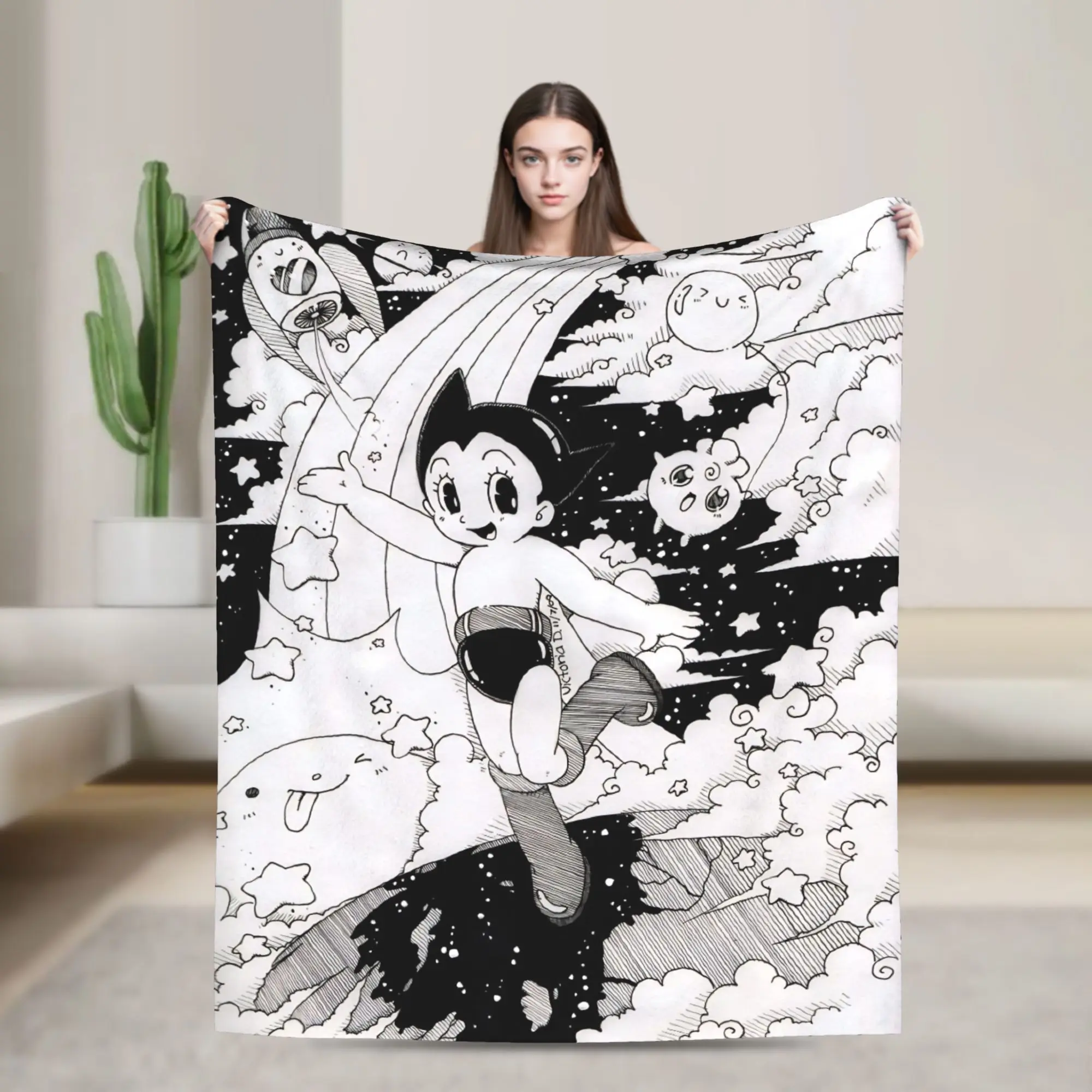 Astroboy Astro Boy Anime Blanket  Fleece Novelty Soft Throw Blanket for Chair Covering Sofa  Winter