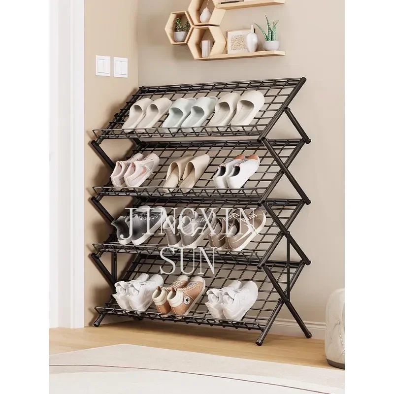 simple multi-layer shoe rack, narrow dormitory rental room at the entrance of the home, folding shoe cabinet storage