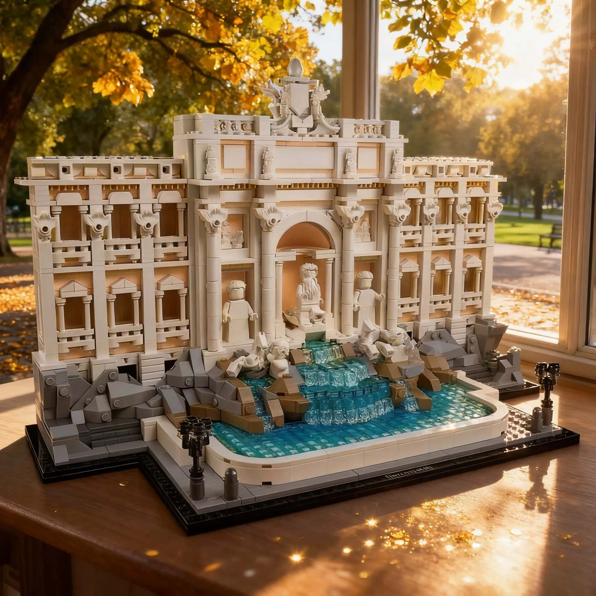 

Interesting exquisite decoration model 2026 new 1880pcs home decoration modular assembly Roman landmark Trevi Fountain building