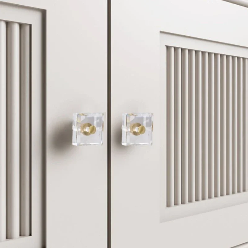 Puxadores de gaveta, maçaneta da porta do armário para móveis, latão sólido, cristal, vidro, armário, porta de armazenamento de cozinha