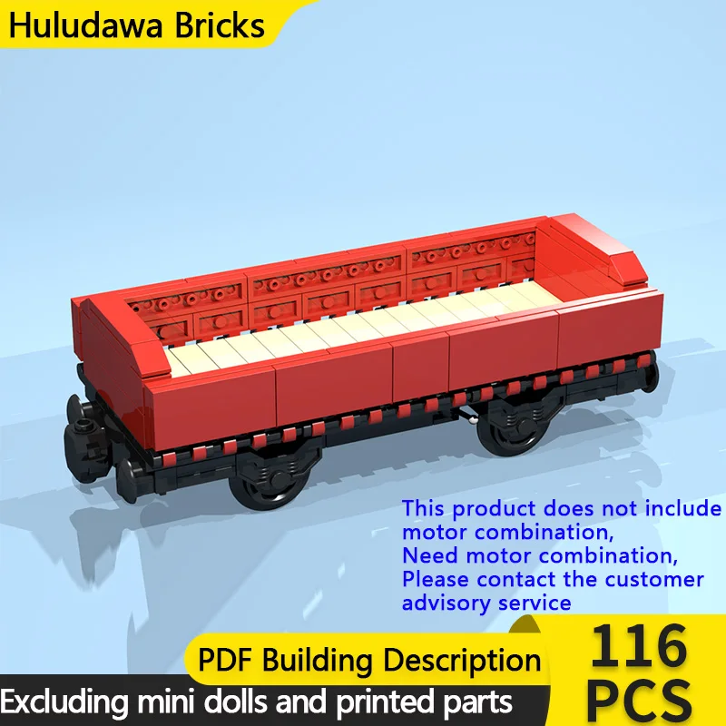 

City Car Model MOC Building Bricks 4-Wheel Open Flatbed Wagon Modular Technology Children Holiday Gifts Assemble Toys Suit