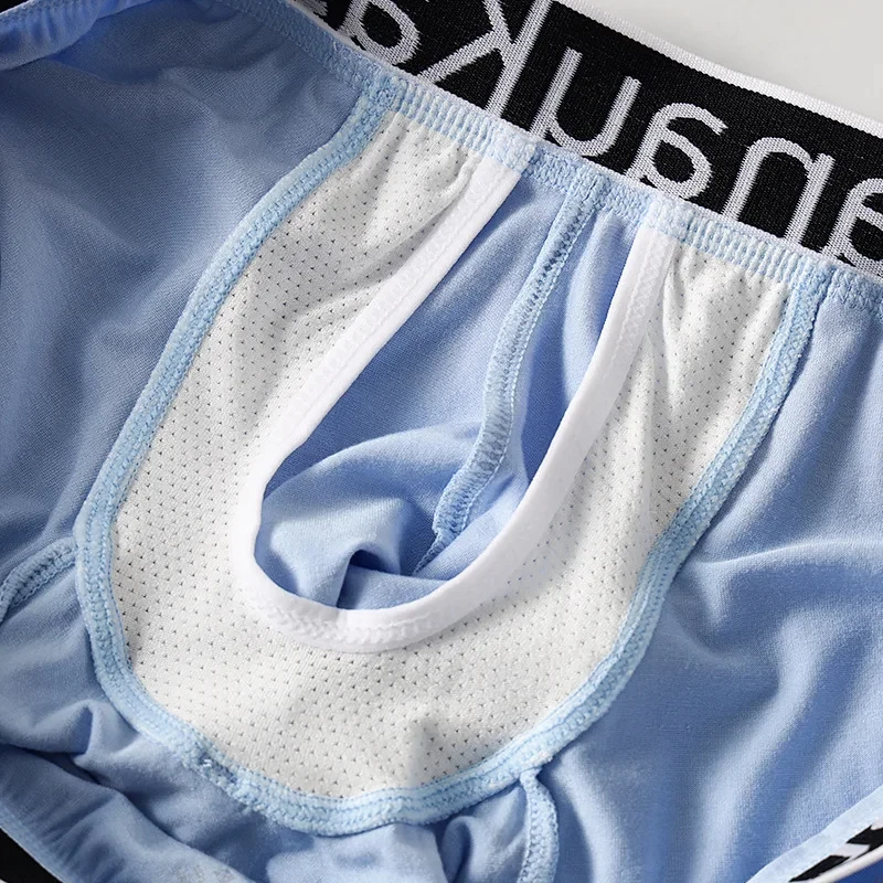 Men's Sile Front Separate Pouch Boxers Dual Pouch Breathable Underwear Youth Boys Post-circumcision Recovery Phase Underpants