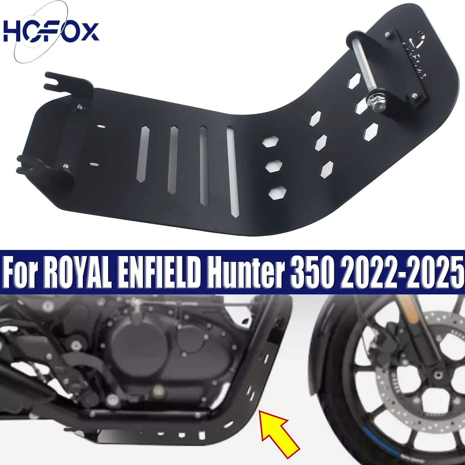 

For ROYAL ENFIELD Hunter 350 2022-2025 Motorcycle Engine Base Protector Lower belly Engine Base Chassis Guard Skid Plate Belly