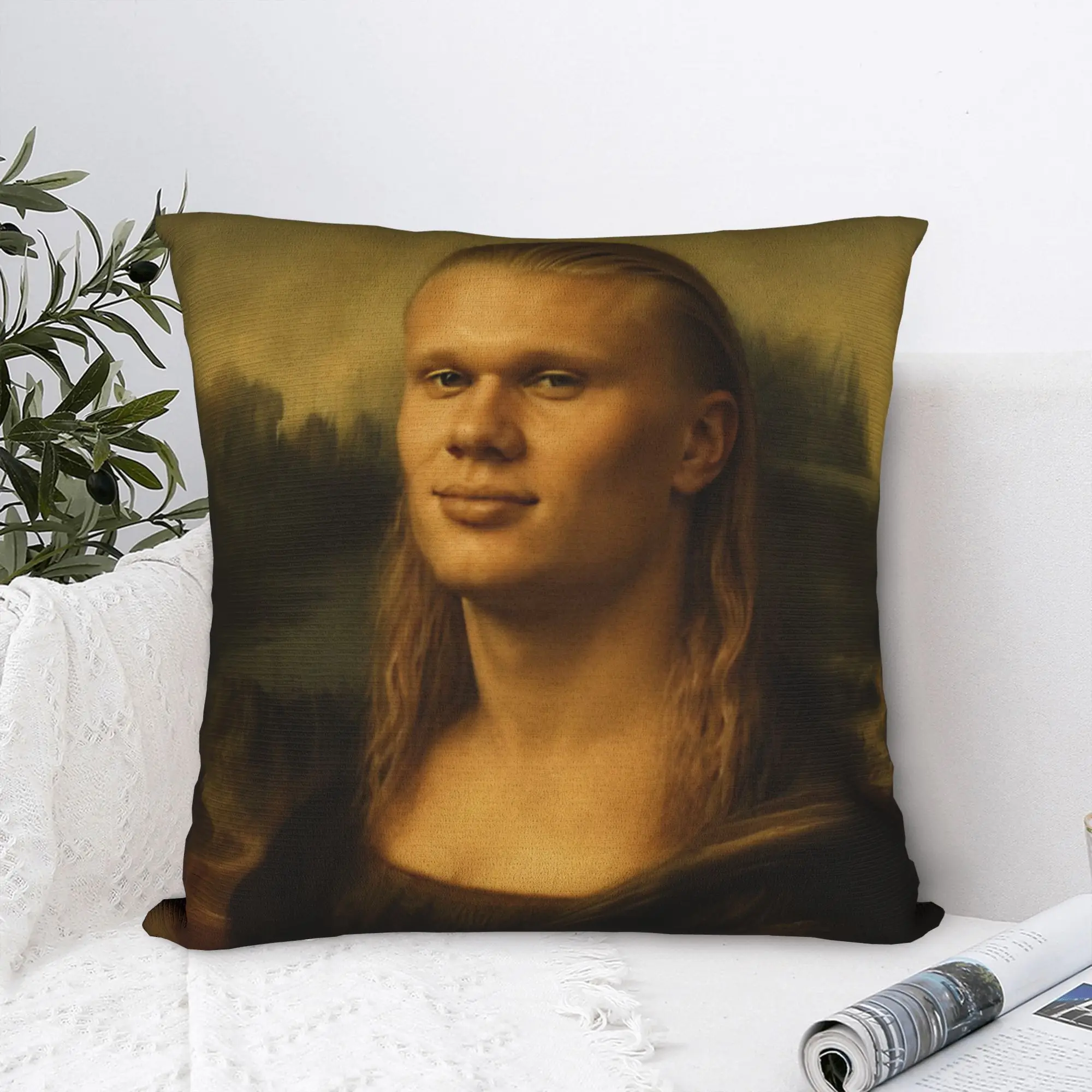 Haaland Football Number 9 FanArt Pillow Case  Soft Pillow Cover For Sofa Couch Bed Living Room Vintage Pillowcases