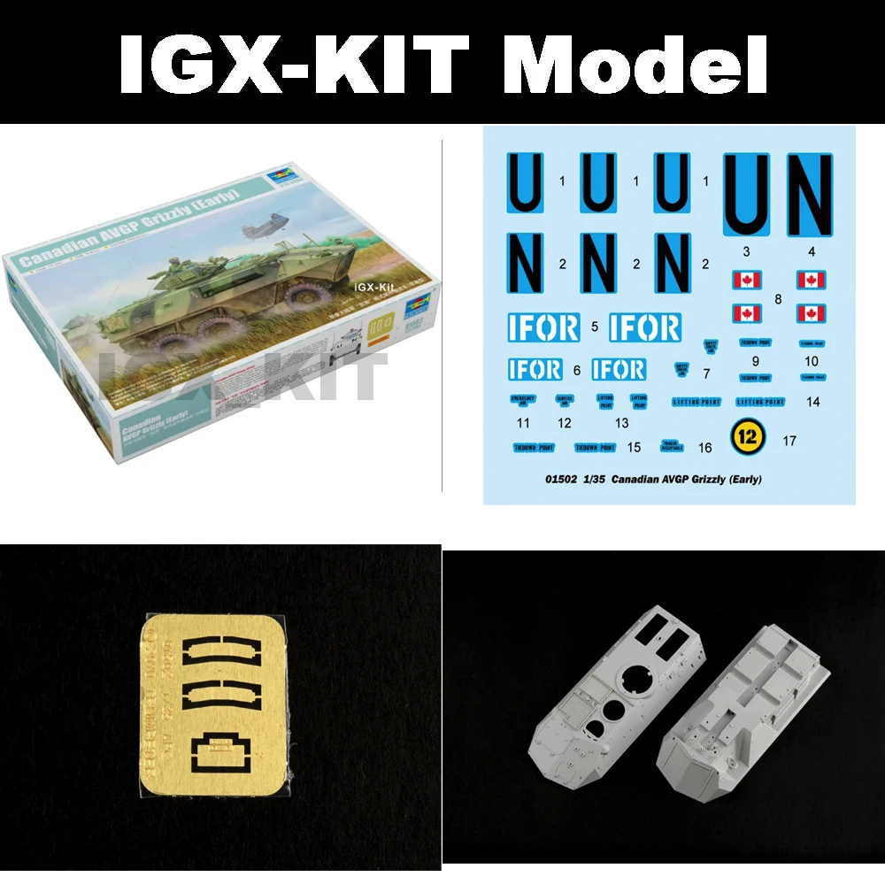 Trumpeter 01502 1/35 Canadian Grizzly Armored Wheeled Transport Vehicle Military Toy Gift Plastic Assembly Building Model Kit