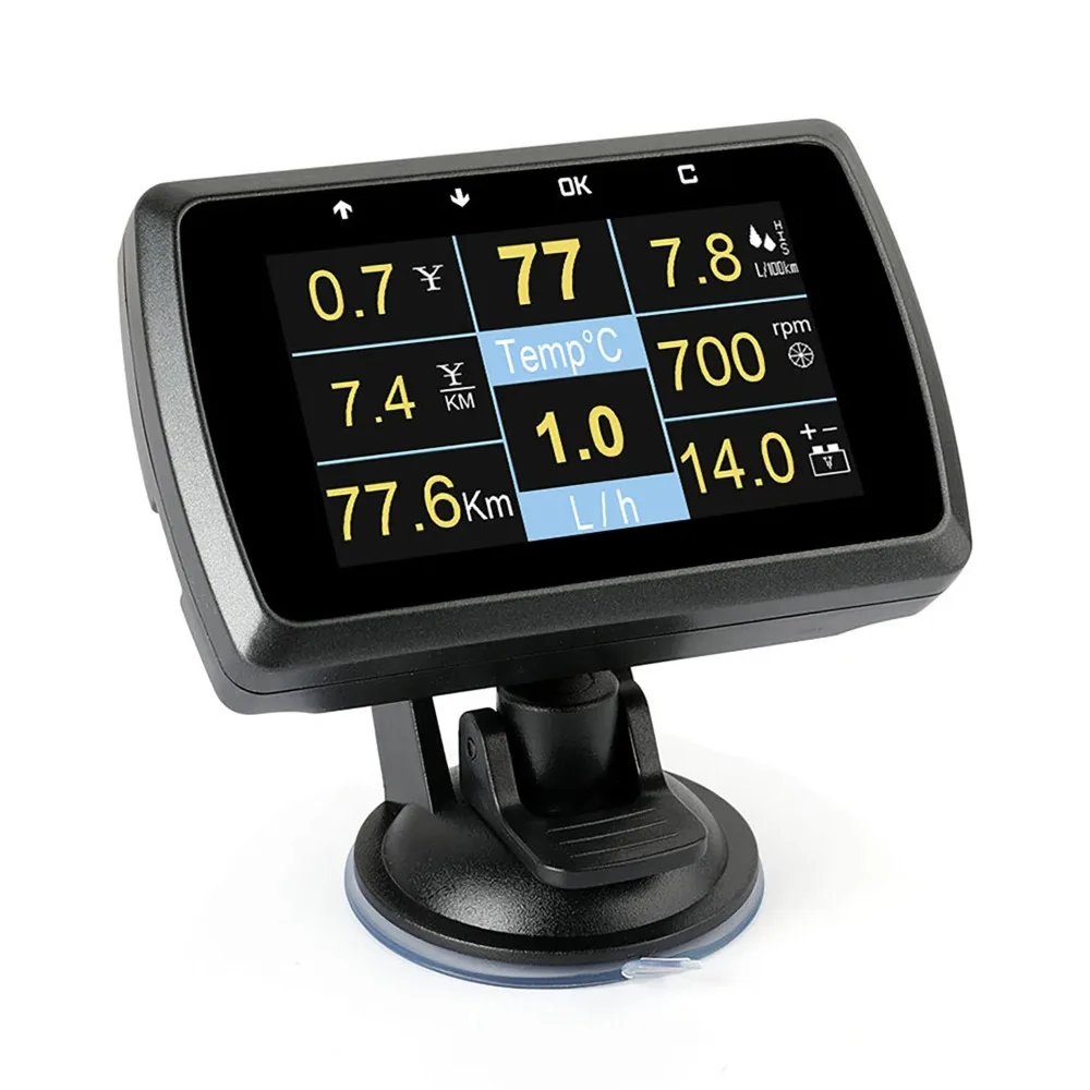 

Новый автомобильный проекционный дисплей A501 (HUD) — высокоточный интеллектуальный прибор для автомобиля с функцией OBD, отображающий расход топлива и скорость.