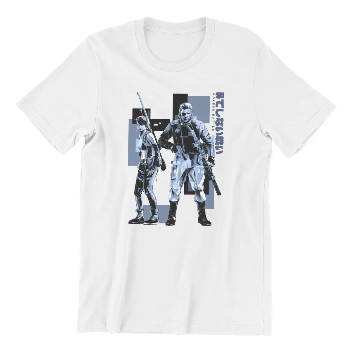 Boss ft.Quiet (Yoji Shinkawa's Style) V2  Metal gear solid mgsv phantom pain big boss  100% Cotton Large size men's clothing