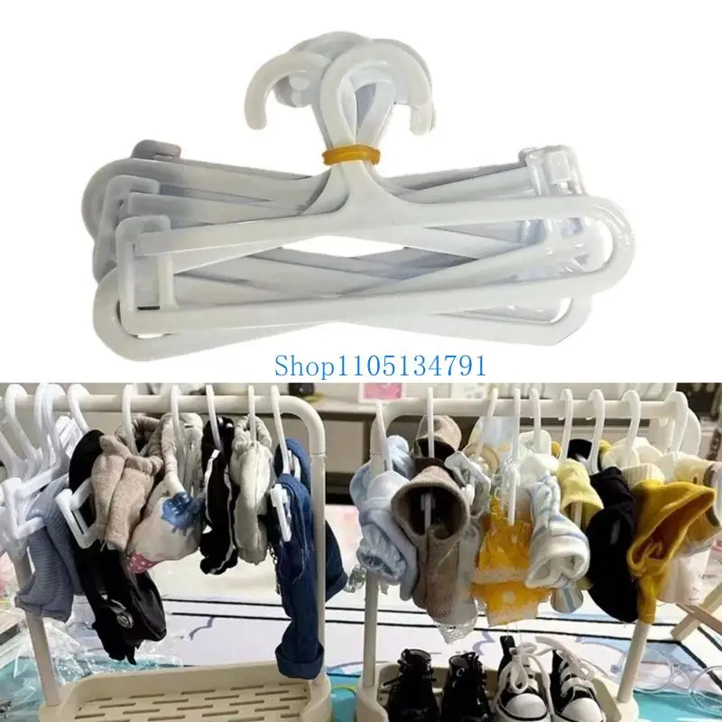 رف ملابس مصغر عملي بطول 98 كم مع 10 شماعات لدمى 15 سم 20 سم آمنة للأطفال منظمي تخزين مسرح الأطفال الاستخدام اليومي