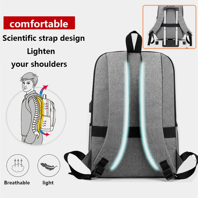 Multifunctional Men\'s Backpacks Waterproof Bag Pack for Men Backpack for School Book Bag Usb Port Back Bag for Men Black Backpac