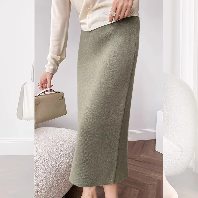 2023 Temperament  Autumn and Winter Women\'s High-waisted, Slim and Versatile Knitted Skirt, Unique and Chic Hip-hugging Skirt