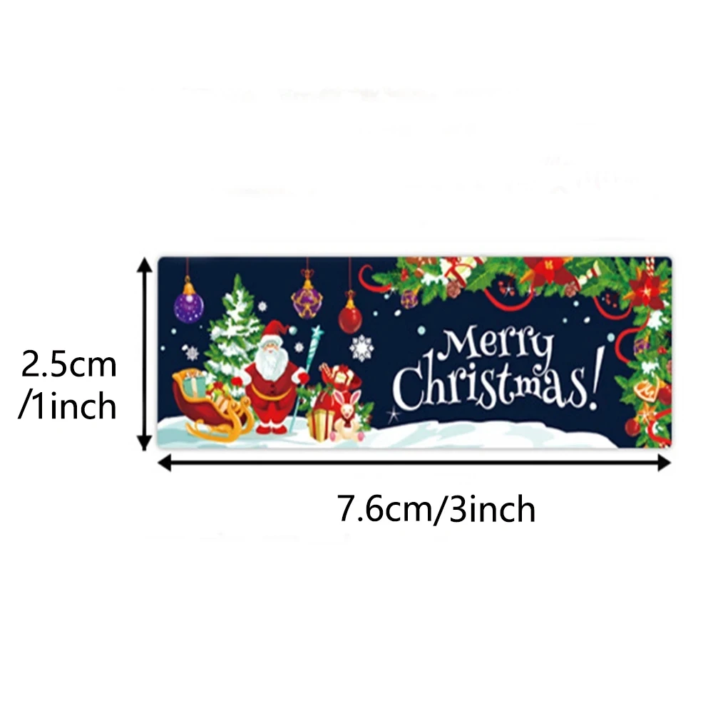 120pcs/roll Merry Christmas Sticker Package Seal Stickers Xmas Tree Snowman Santa Claus Gifts Wrapping Decals Decoration Label