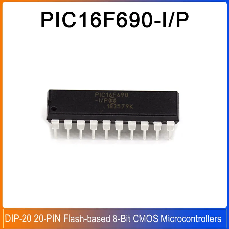

1/5/20PCS PIC16F690-I/P PIC16F690 DIP-20 16F690 PIC 20-PIN Flash-based 8-Bit CMOS Microcontrollers