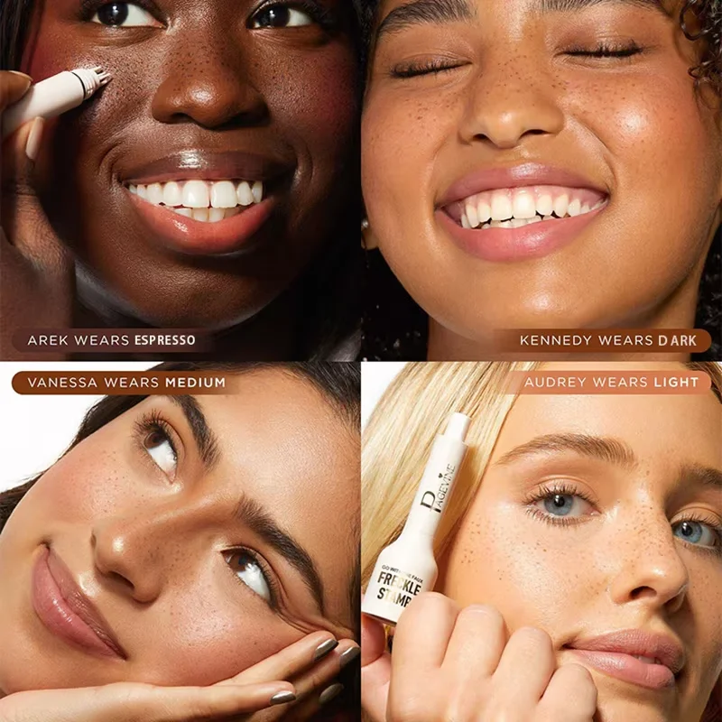 Lápis de carimbo de sardas faciais, maquiagem natural para sardas, manchas escuras, moles, corretivo, contorno feminino, à prova d'água, não é fácil de desbotar