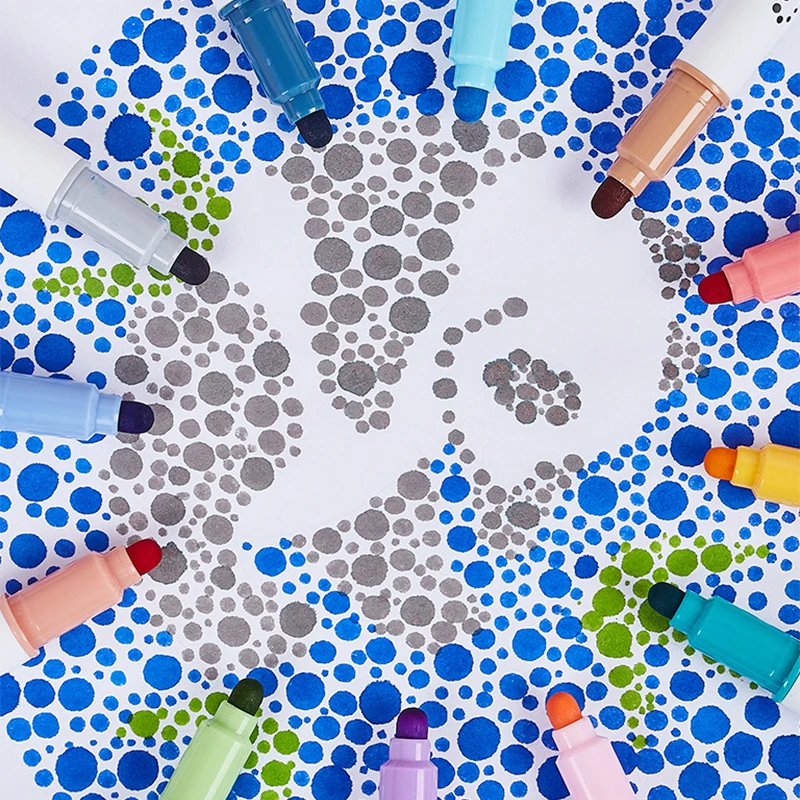 

6 шт., тонкая ручка с двойным наконечником, светлый цвет, набор кистей для рисования в горошек, набор маркеров, ручка для рисования, офисные школьные принадлежности, товары для рукоделия