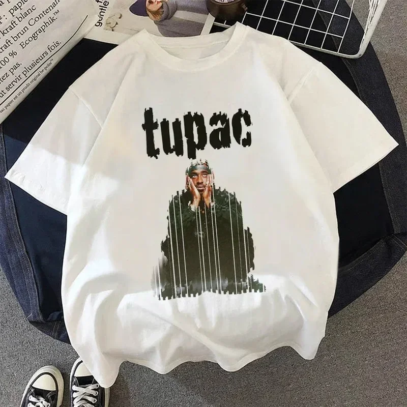 Tupac Top Tees Summer 100% Cotton Top Men Women 2PAC Streetwear Grunge Plus Size Kawaii Casual T Shirt Top Tees Harajuku Kawaii