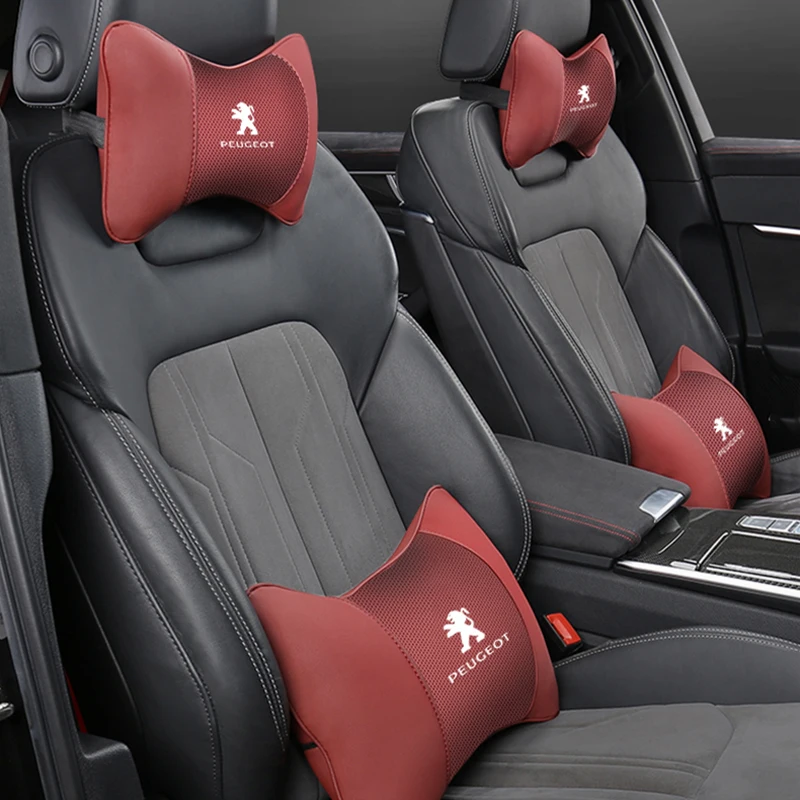 Car Seat Headrest Neck Pillow Lumbar Support Durable Skin-Friendly Auto Cushion for Peugeot 208 3008 308 2008 207 107 508 607