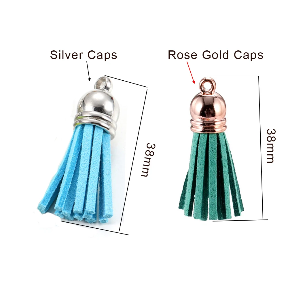 10/20/60pcs 38mm Vintage Leather Tassels Fringe Purl Macrame For DIY Jewelry Making Keychain Cellphone Strap Pendant Accessories