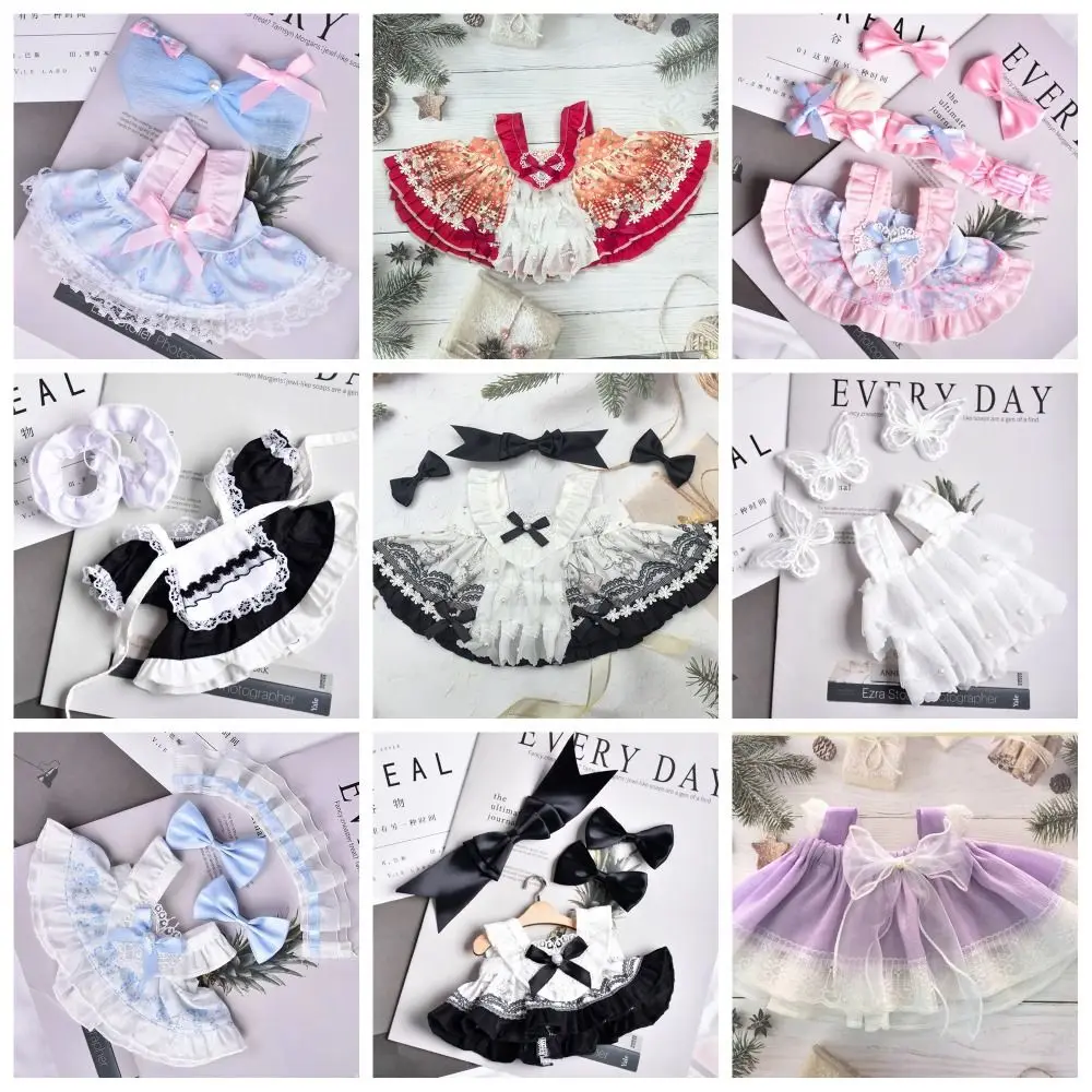 

20/40cm Cotton Doll Dress Wedding Dress Doll Accessories Idol Dolls White Gauze Skirt Stuffed Cotton Doll Headwear