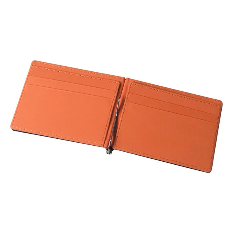 New Solid Color Men Wallet Small Short Skin Wallets Purses PU Leather Money Clips Sollid Thin Wallet  Men Purses 4 Colors