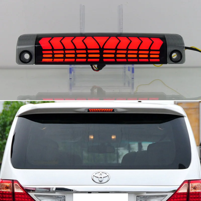 LED Third Brake Light For Toyota Alphard Vellfire 20 30 Series 08-22 3-in-1 Functions Rear Running Light + Brake + Turn Signal