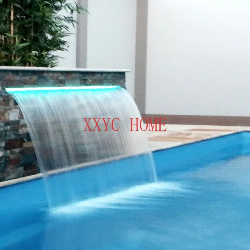 Acrylic waterfall water trough courtyard garden fish pond rockery water curtain wall water wall outlet with LED lights