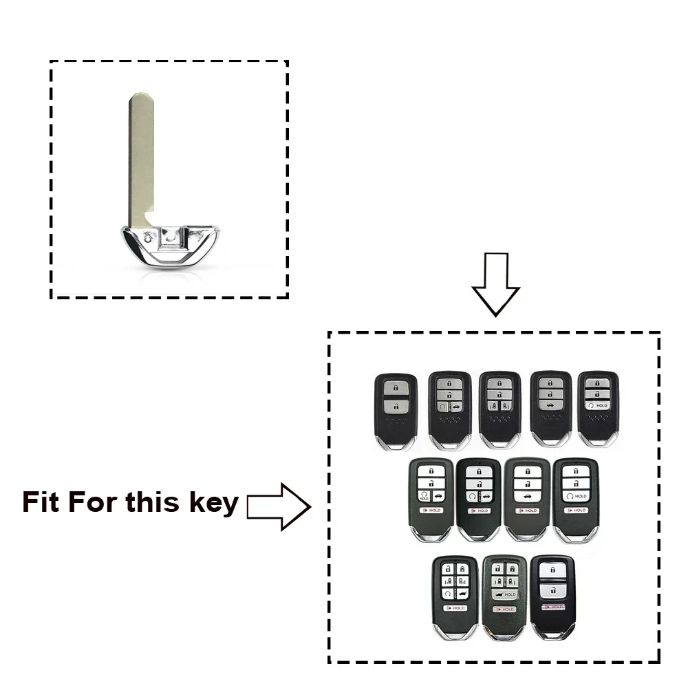 KEYYOU For Honda Accord Odysee Civic Crosstour Car Smart Key Remote Emergency Insert Blade