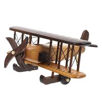 Retro Wooden Plane Airpl Airplane Model Adornment Miniature Vintage Office Creative Decor