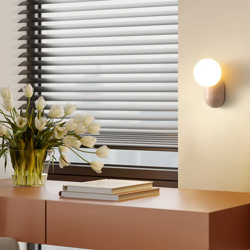 Nordic Led Wall Lamp Creme Wall Sconce Decor Home for Bedroom Modern Minimalist Glass Wall Lamp Lampara De Pared Led Lighting