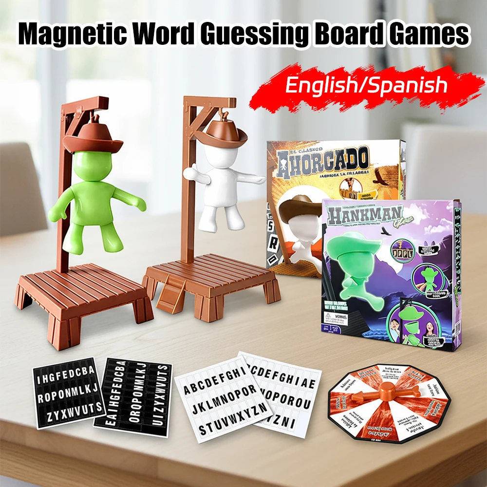 

Cowboy Magnetic Hangman Board Games Mystery Guessing Word Before Hank Falls Hanging with Dolls Travel Table Game Board Game Toy