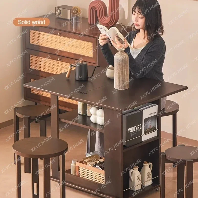 

Multifunctional Retro Dining Tables Chic Modern Square Dining Table Rustic Mobile Dining Tables Furniture