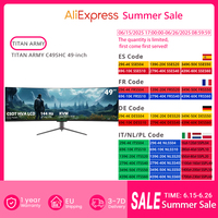 TITAN ARMY C49SHC 49-inch Gaming Monitor, 3840*1080 CSOT HVA Panel, 32:9 Oversized Curved Screen 144Hz High Refresh Rate PIP/PBP