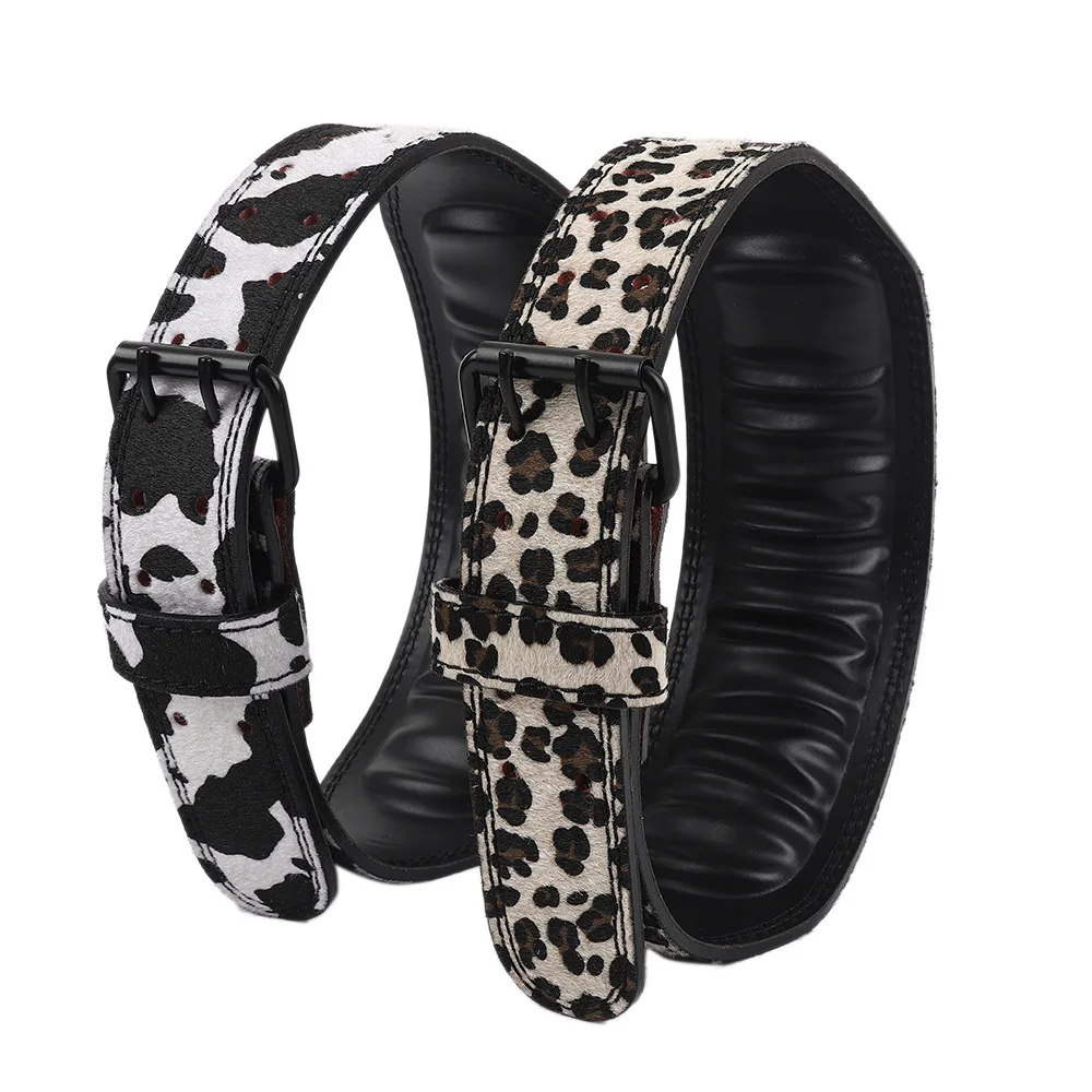 

Fashion leopard print fitness belt PU deadlift waist belt weightlifting grip support bodybuilding fitness belt