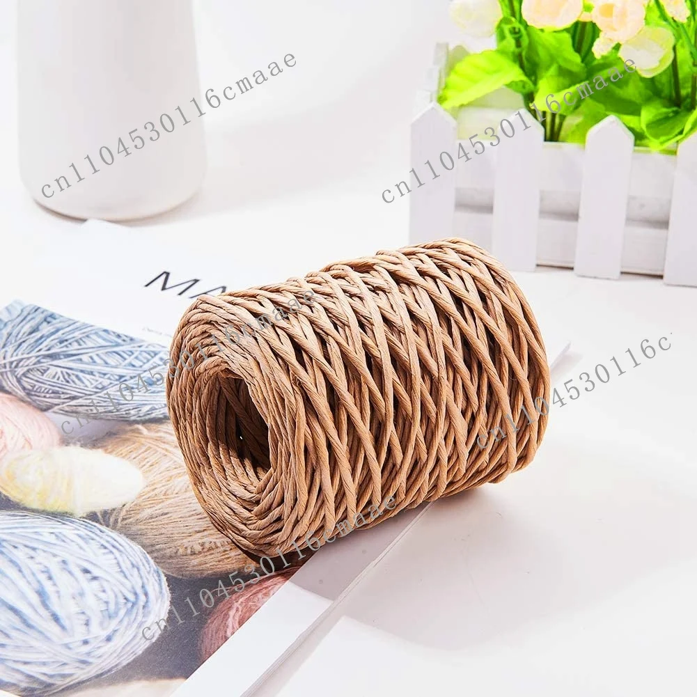 NEW 1.0Mm Light Brown Floral Bind Wire Wrap Twine Handmade Iron Wire Paper Rattan for Flower Bouquets (Length: 210M)