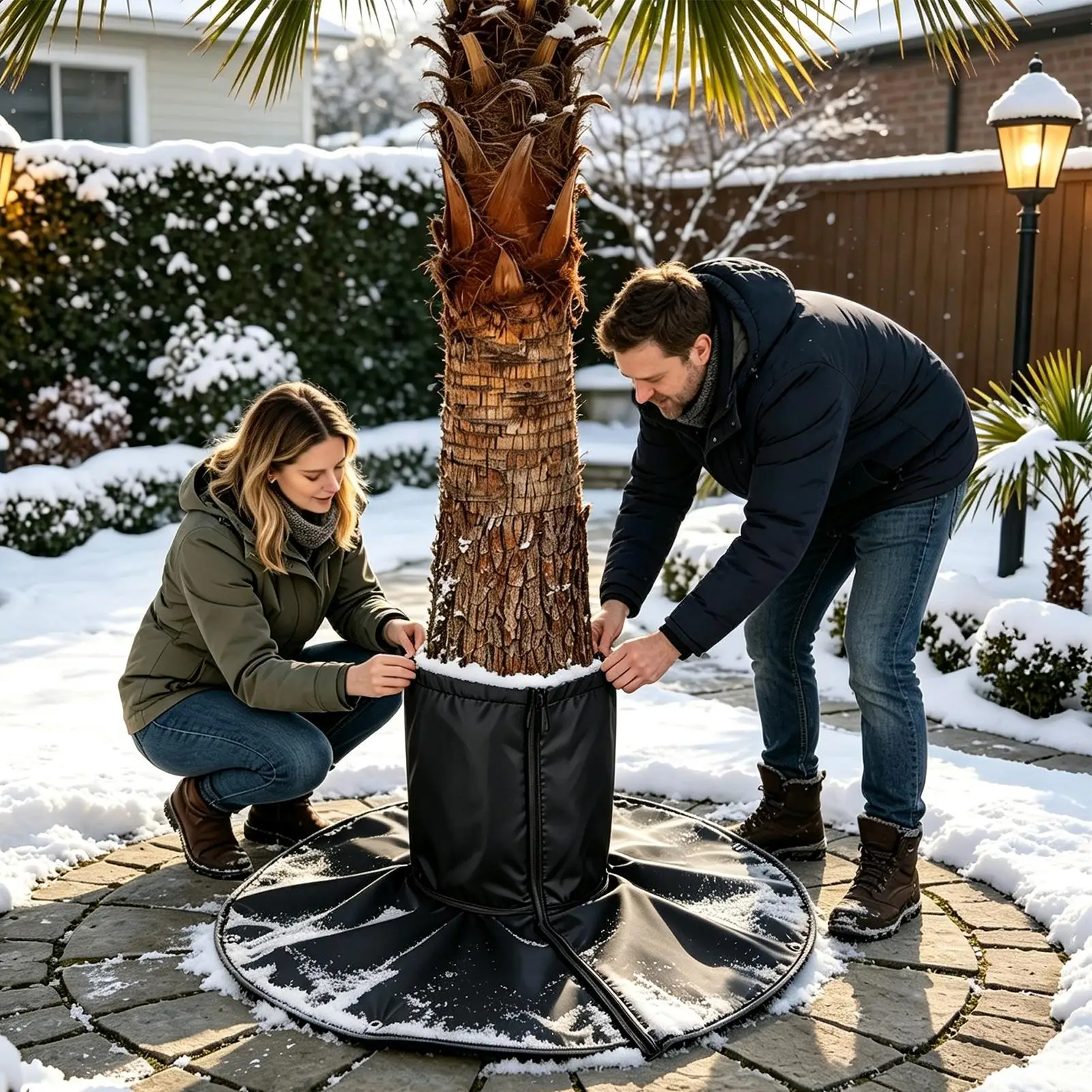 Tree Root Winter Protector Cold Weather Palm Root Cover with Nails Garden Tree Winter Protector for Lawn Outdoor Orchard