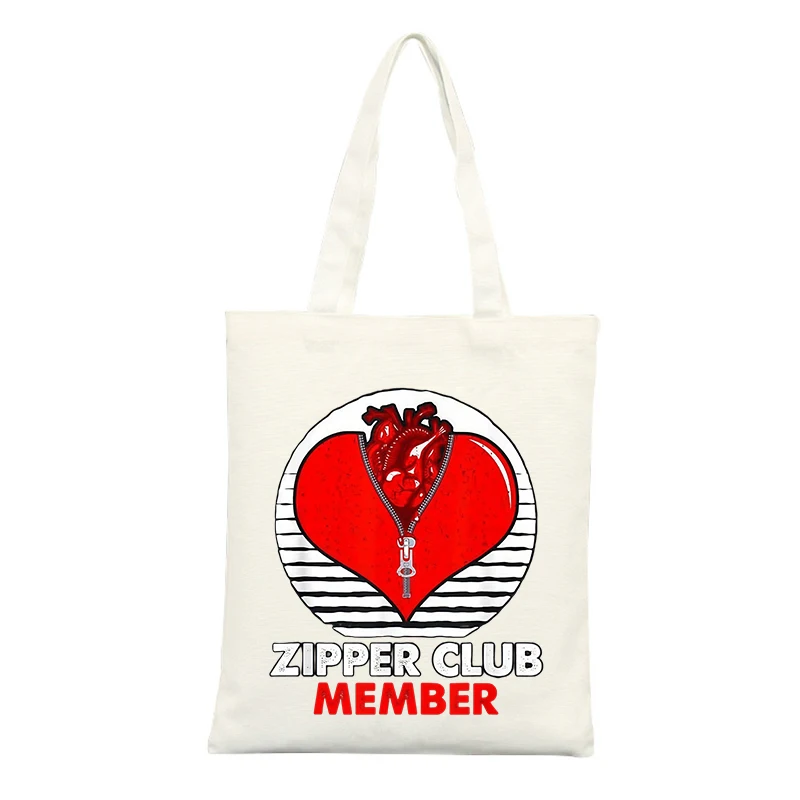 Heart Graphic Canvas Tote Bag with Slogan Print, Casual Style for Daily Shopping and Outings
